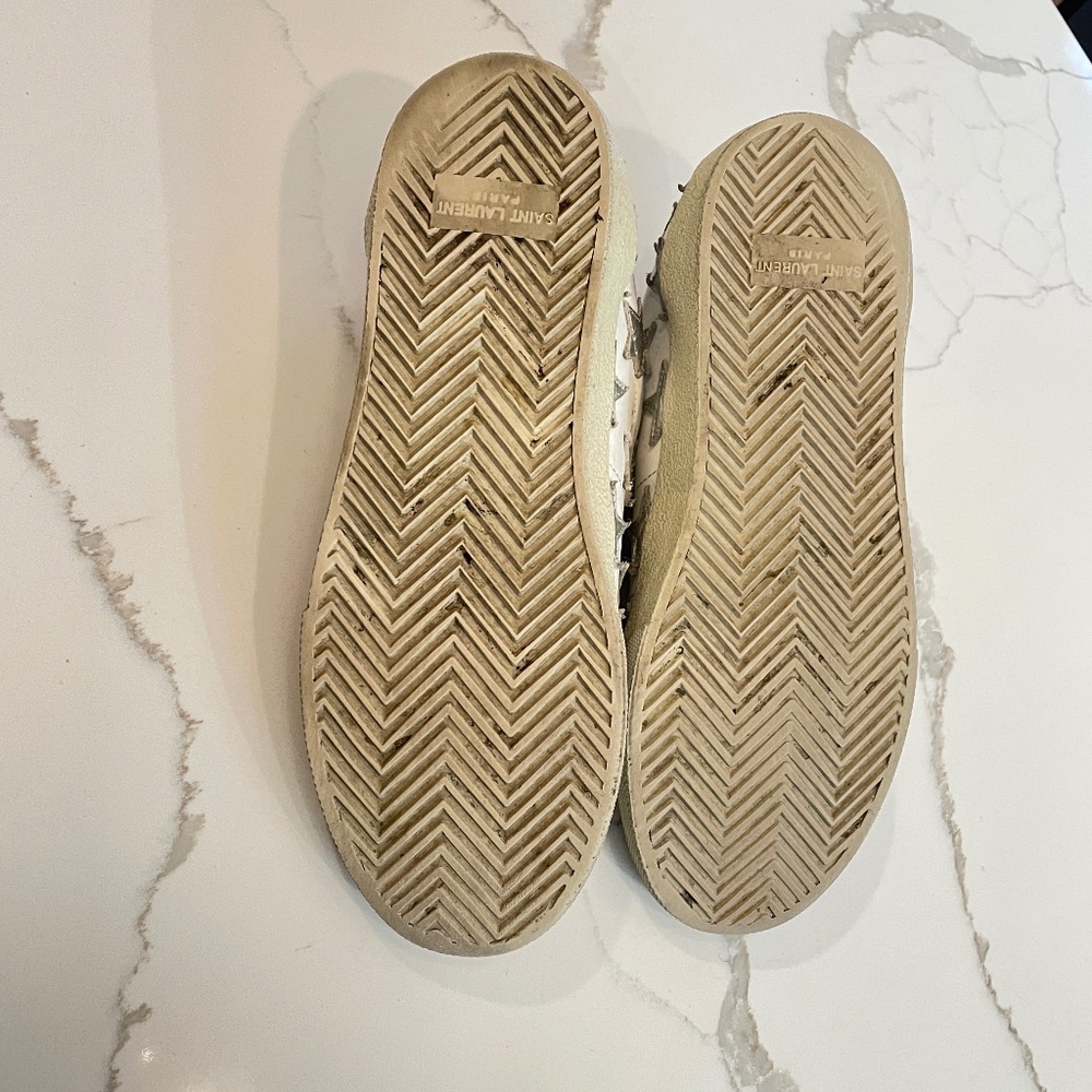 Saint Laurent white star leather sneakers (for women) - Sz 38 - with shoe bags - Picture 6 of 9